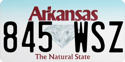 AR license plate 845WSZ