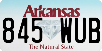 AR license plate 845WUB
