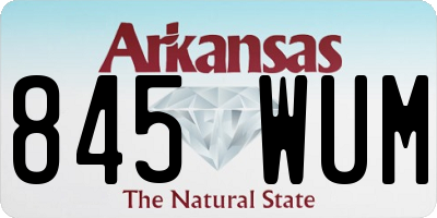 AR license plate 845WUM