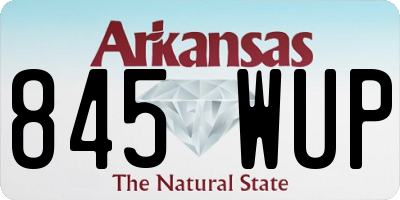 AR license plate 845WUP