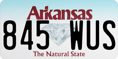 AR license plate 845WUS