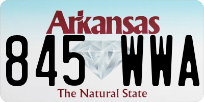AR license plate 845WWA