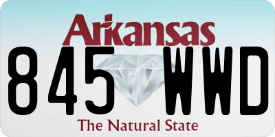 AR license plate 845WWD