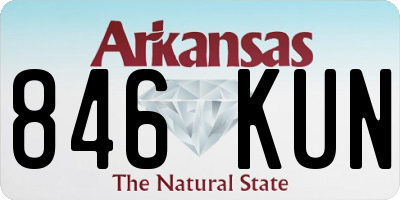 AR license plate 846KUN