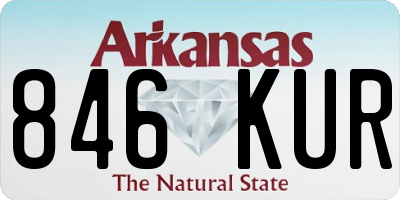 AR license plate 846KUR
