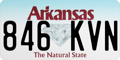 AR license plate 846KVN