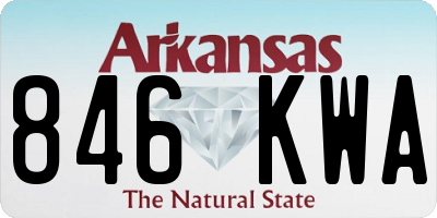 AR license plate 846KWA