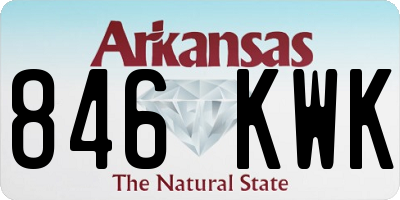 AR license plate 846KWK
