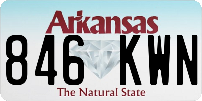 AR license plate 846KWN
