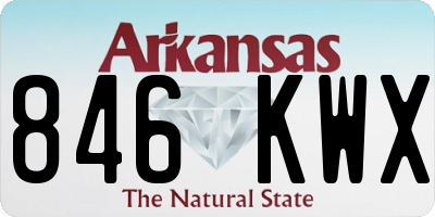 AR license plate 846KWX