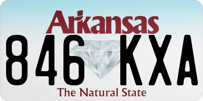 AR license plate 846KXA