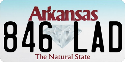 AR license plate 846LAD