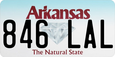 AR license plate 846LAL