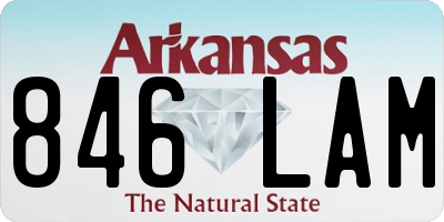 AR license plate 846LAM