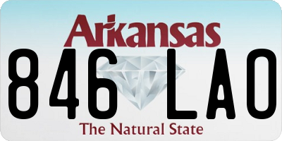AR license plate 846LAO