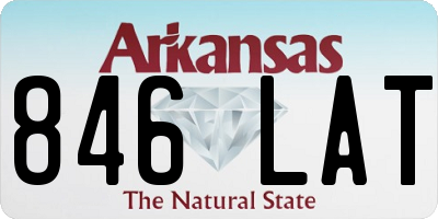 AR license plate 846LAT