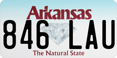 AR license plate 846LAU