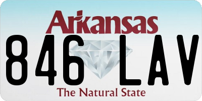 AR license plate 846LAV