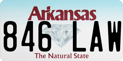 AR license plate 846LAW