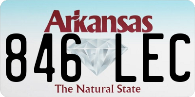 AR license plate 846LEC