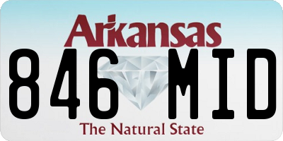 AR license plate 846MID