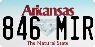 AR license plate 846MIR