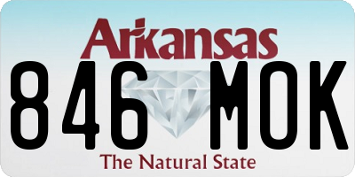 AR license plate 846MOK