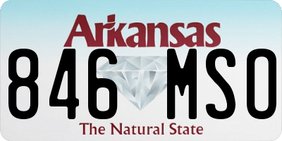 AR license plate 846MSO