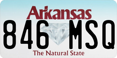 AR license plate 846MSQ