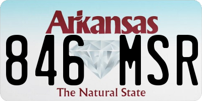 AR license plate 846MSR
