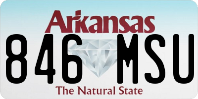AR license plate 846MSU