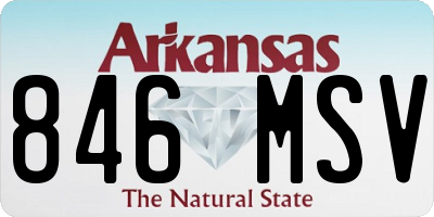 AR license plate 846MSV