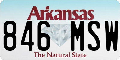 AR license plate 846MSW