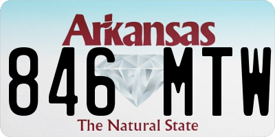 AR license plate 846MTW