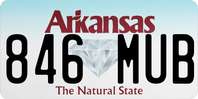 AR license plate 846MUB