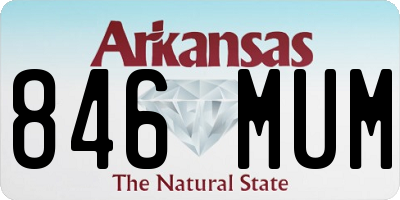 AR license plate 846MUM