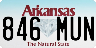 AR license plate 846MUN