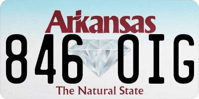 AR license plate 846OIG