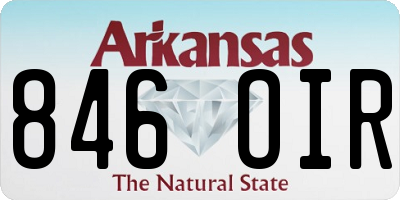 AR license plate 846OIR