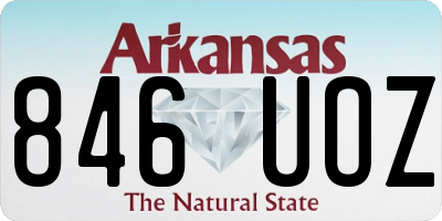 AR license plate 846UOZ