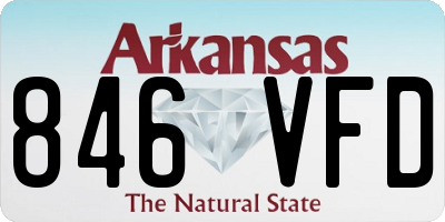 AR license plate 846VFD