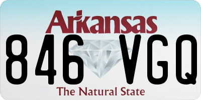 AR license plate 846VGQ