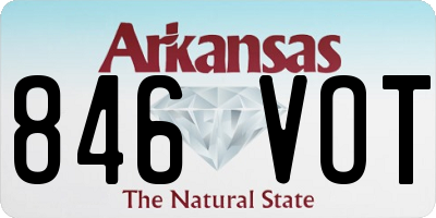 AR license plate 846VOT