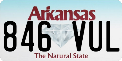 AR license plate 846VUL
