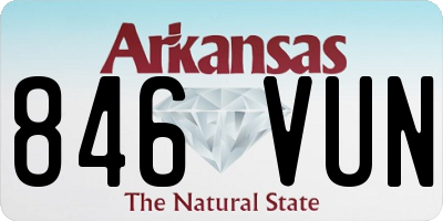 AR license plate 846VUN