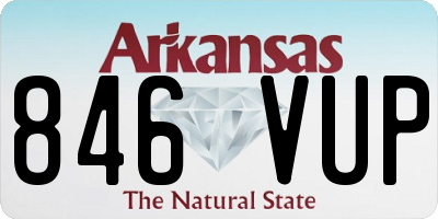 AR license plate 846VUP