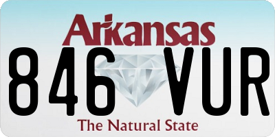 AR license plate 846VUR