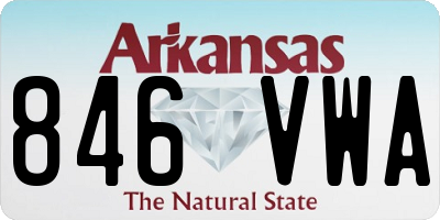 AR license plate 846VWA