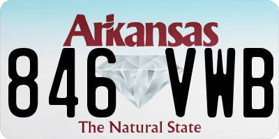 AR license plate 846VWB