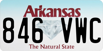 AR license plate 846VWC